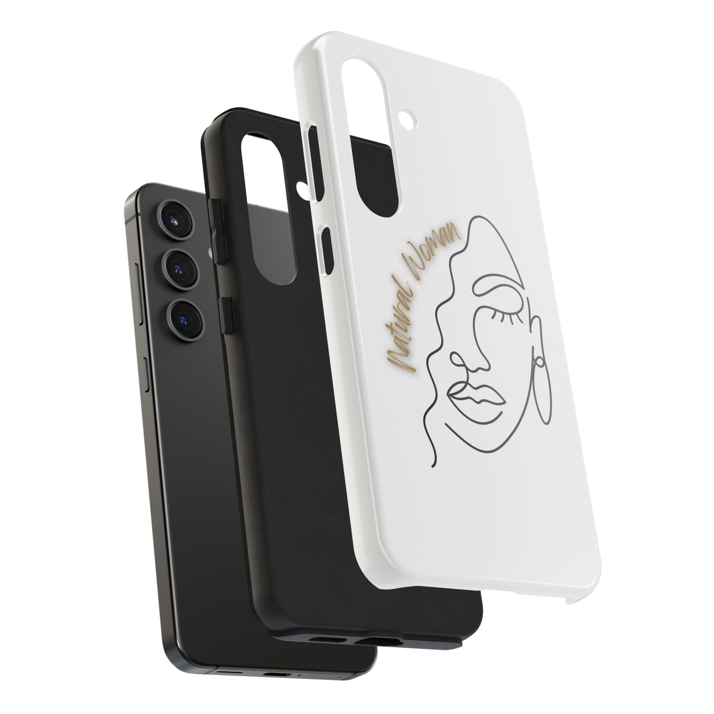Natural Woman Half Face (BL)Tough Phone Case WHITE