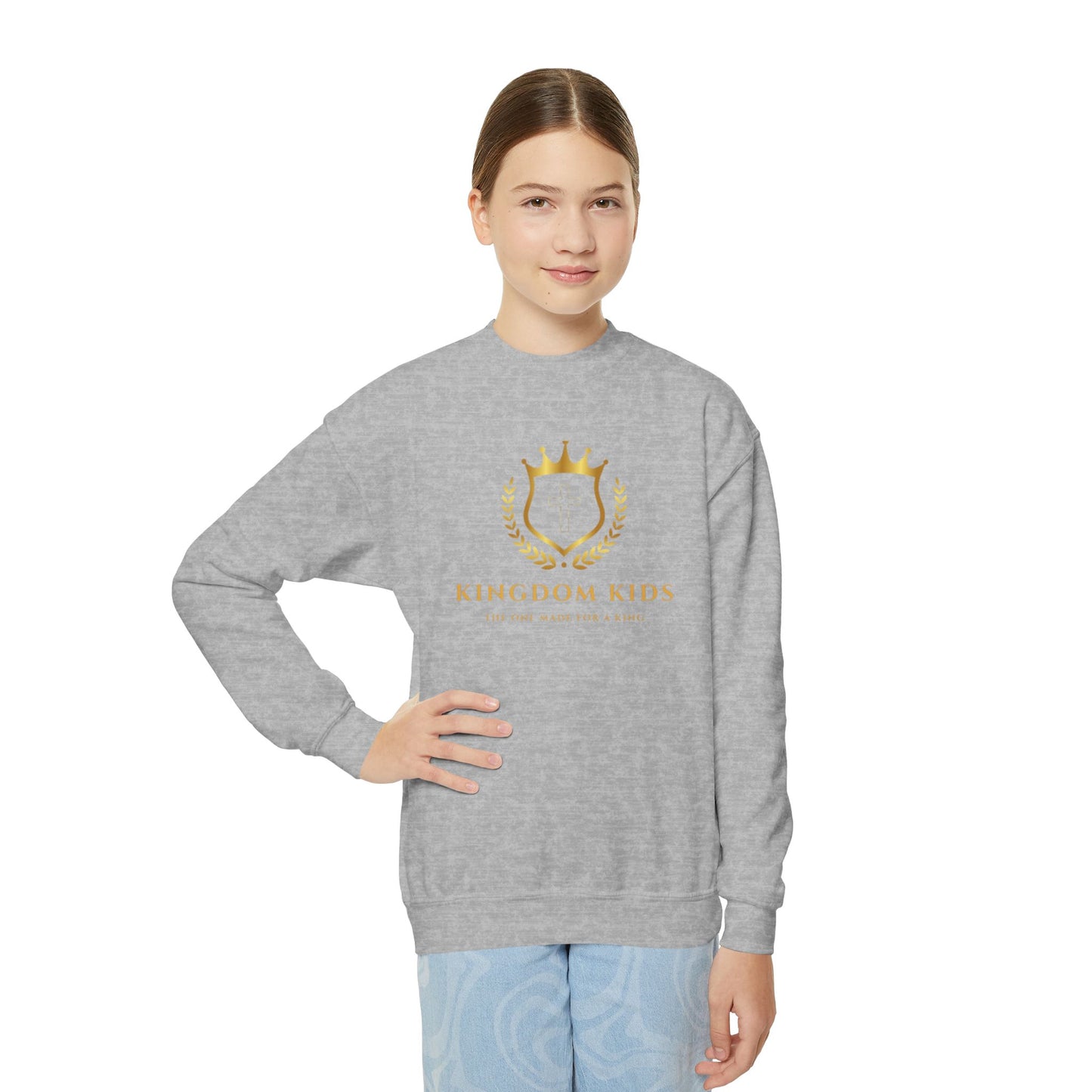 Kingdom Kids Youth Crewneck Sweatshirt - Faith-Inspired, Ephesians 6:1