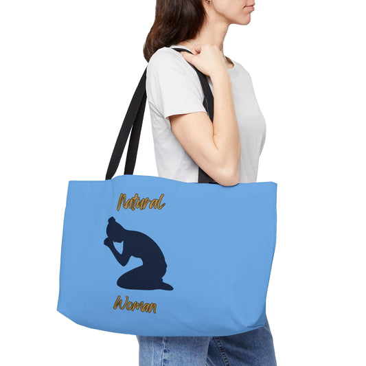 Natural Woman Pray (BL) Weekender Tote Bag LIGHT BLUE