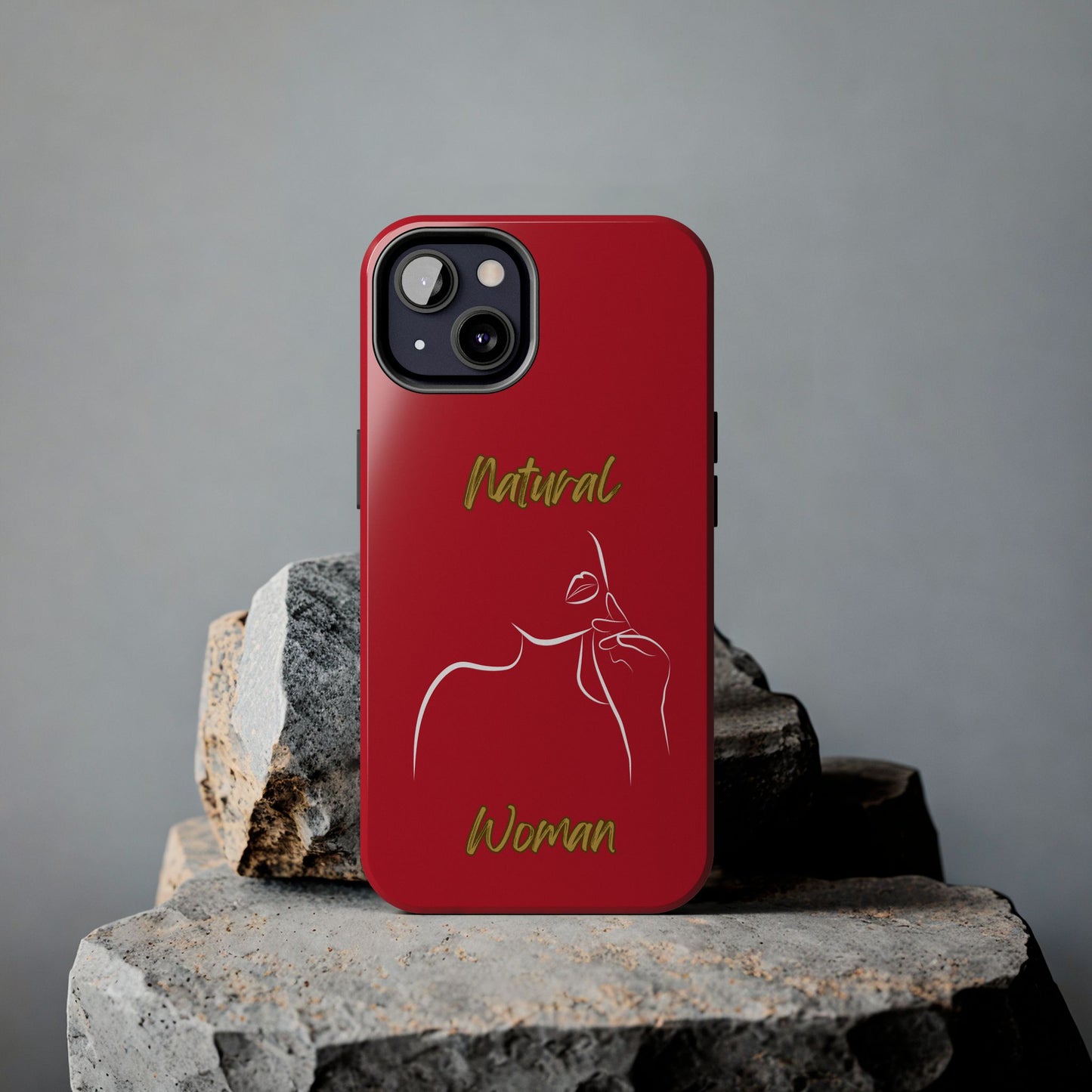 Natural Woman Chin Up (WL)Tough Phone Cases DARK RED