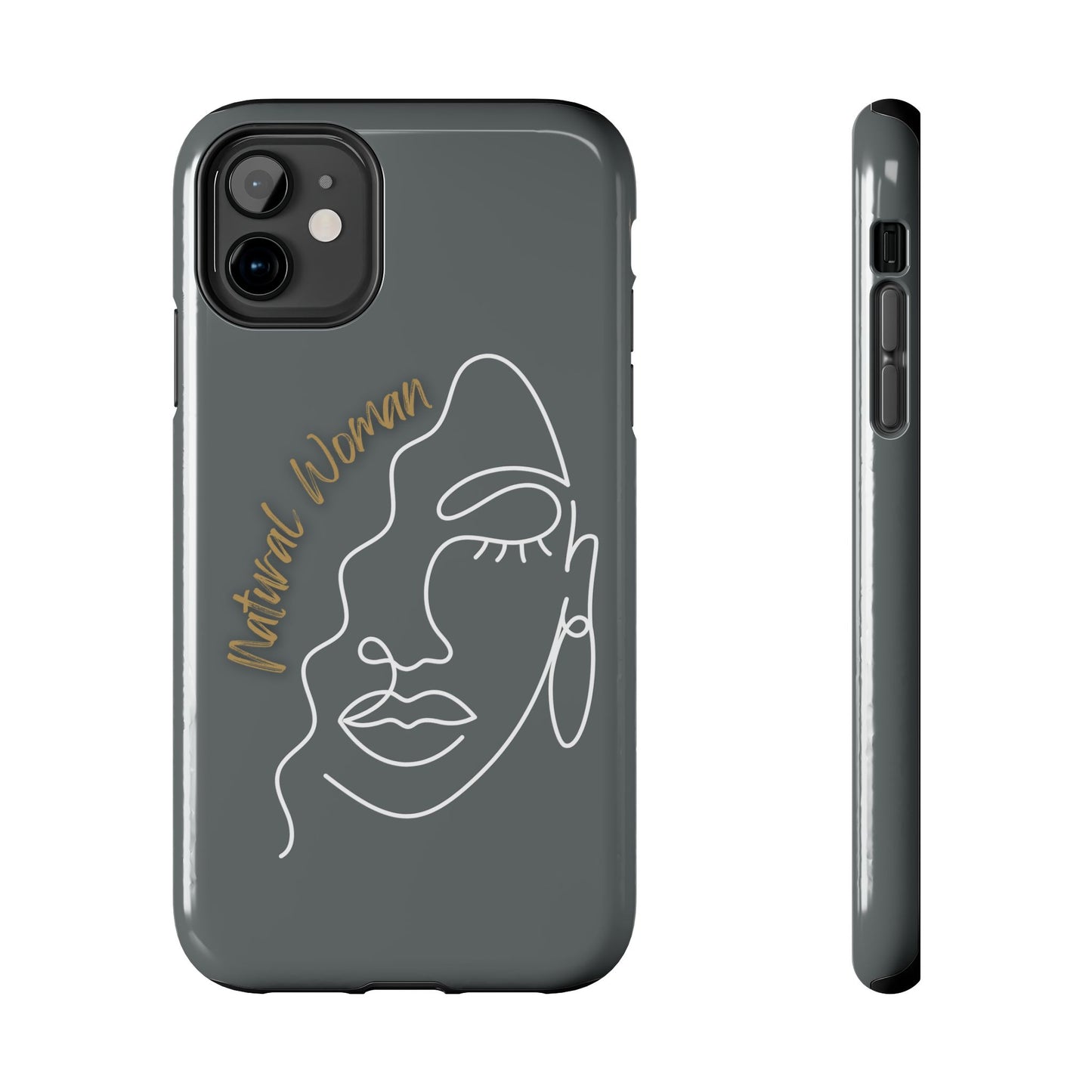 Natural Woman Half Face (WL)Tough Phone Case DARK GREY