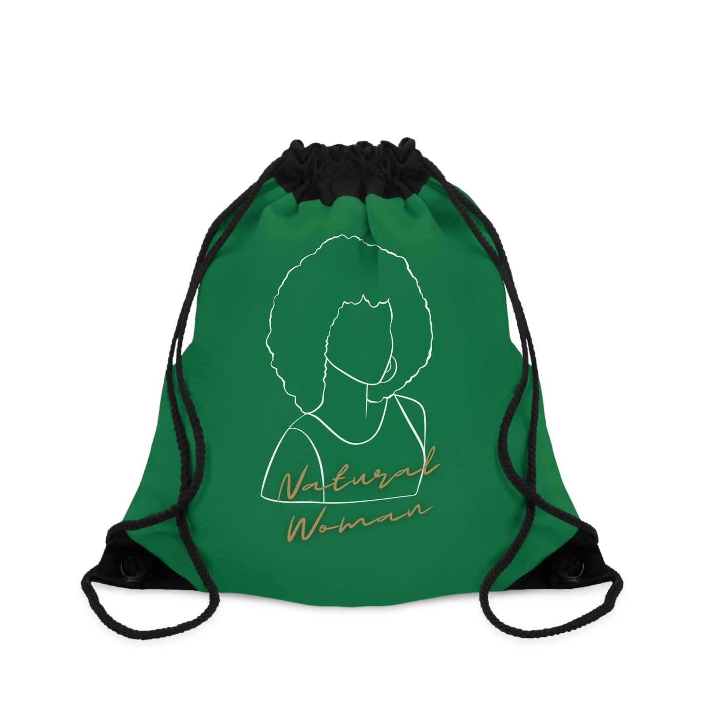 Natural Woman Afro (WL) Drawstring Bag DARK GREEN