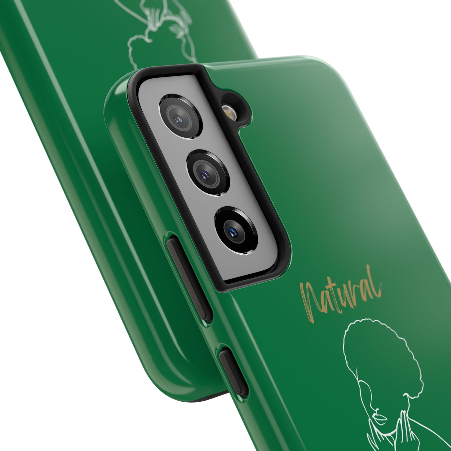 Natural Woman Cute Afro (WL)Tough Phone Cases DARK GREEN