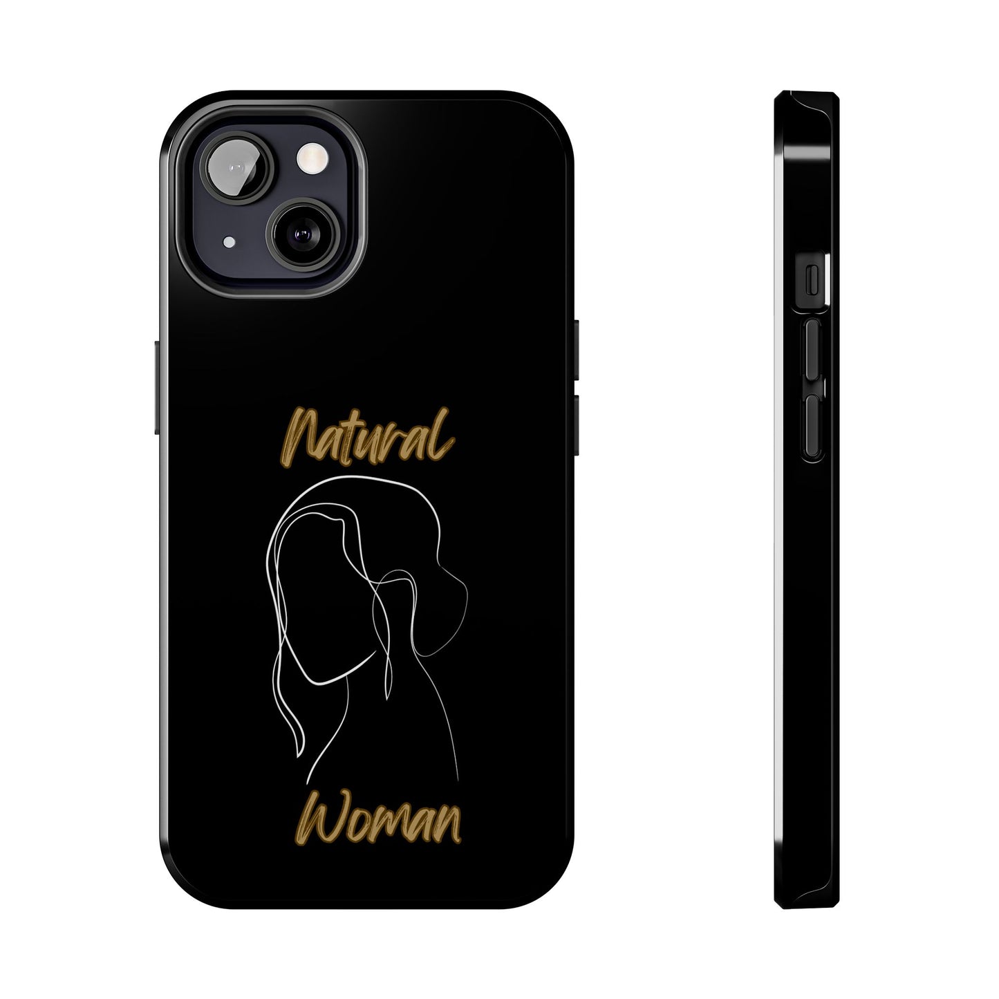 Natural Woman Hanging Hair (WL) Tough Phone Cases BLACK