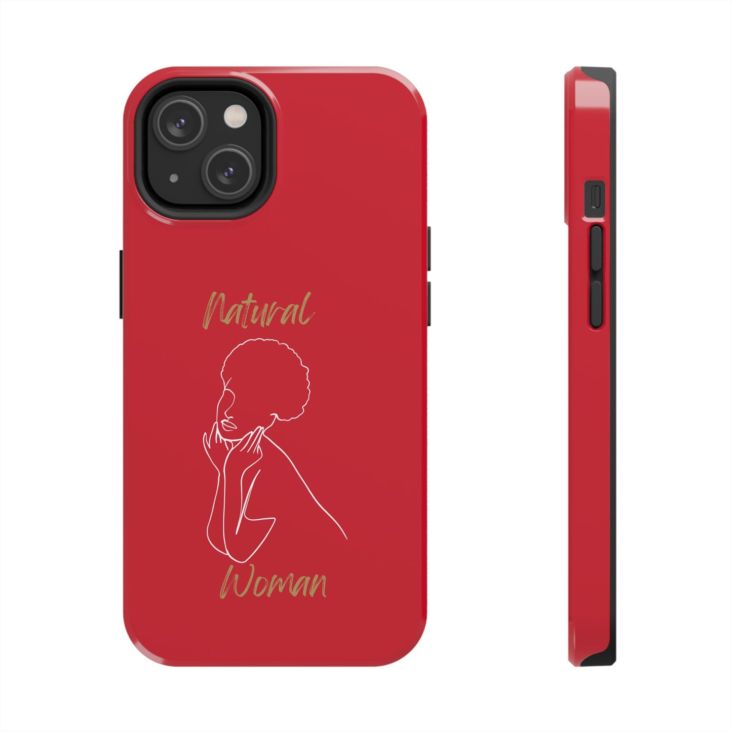 Natural Woman Cute Afro(WL)Tough Phone Cases DARK RED