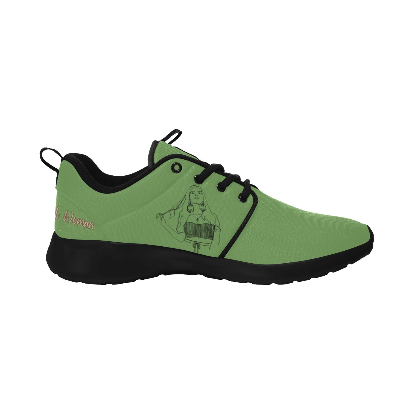 Natural Woman THINKING (BL) GREEN w/ Black Sole Sneakers