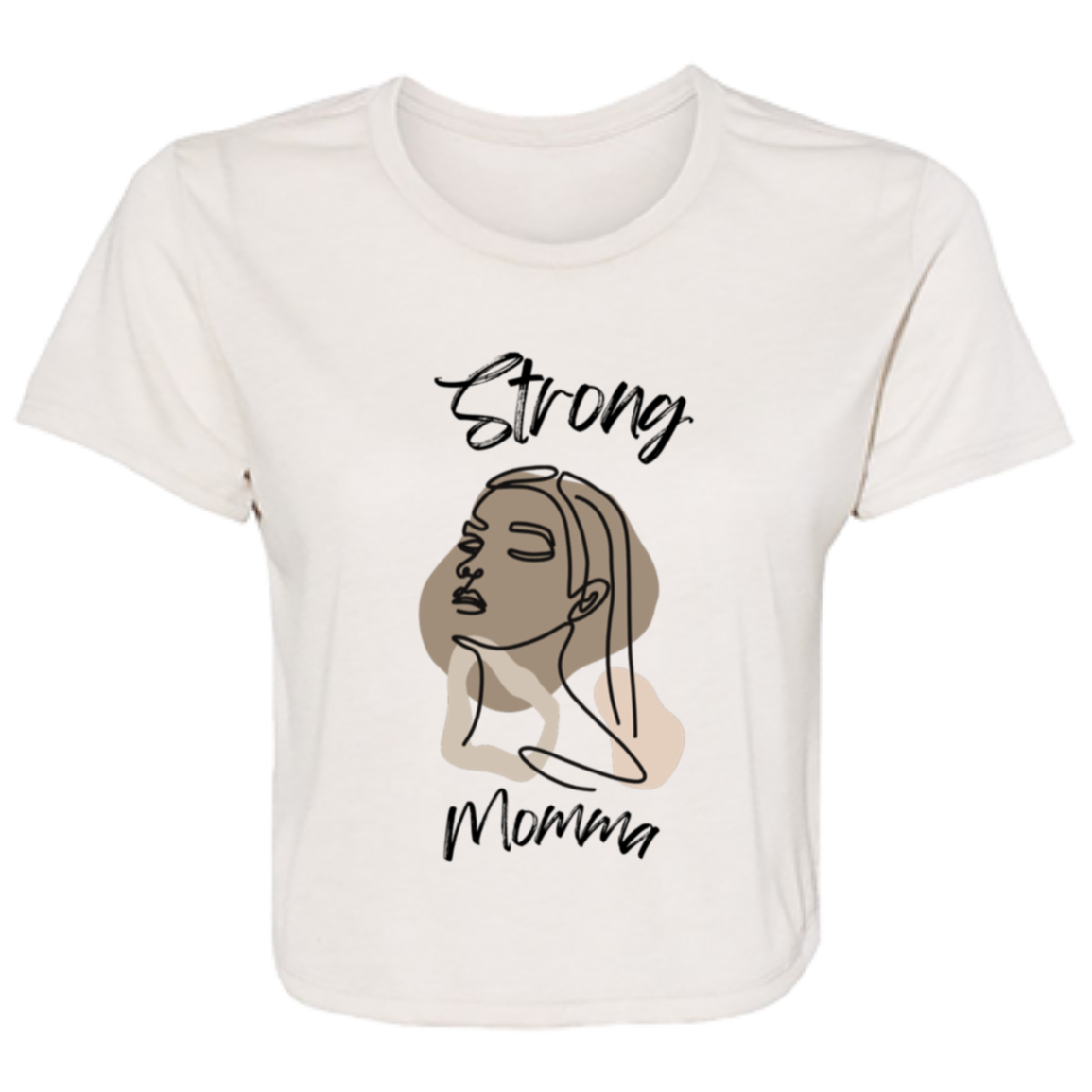STRONG MOMMA Flowy Cropped Tee