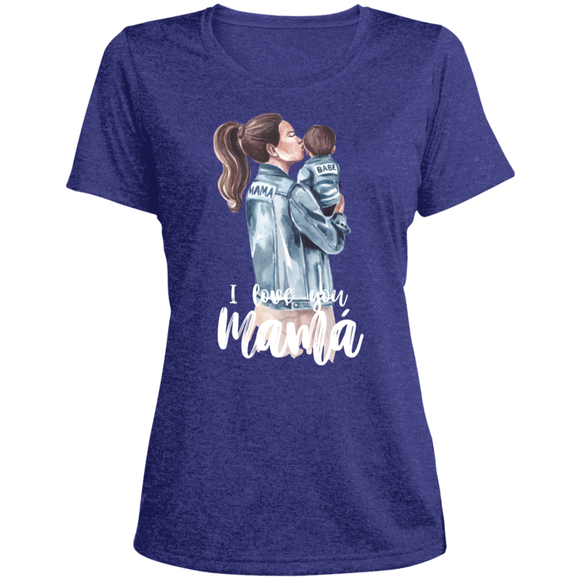 I LOVE YOU MOMMA Heather Scoop Neck Performance Tee (Boy)