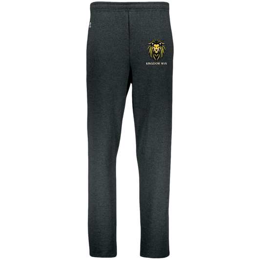 KIngdom Man GoldWhite KINGDOM MAN Dri-Power Open Bottom Pocket Sweatpants