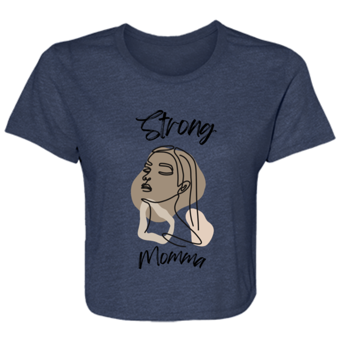 STRONG MOMMA Flowy Cropped Tee