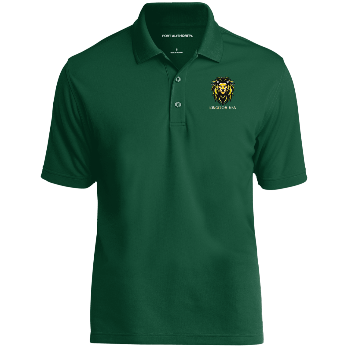 KINGDOM MAN Jersey Polo Shirt (White Logo Accent)