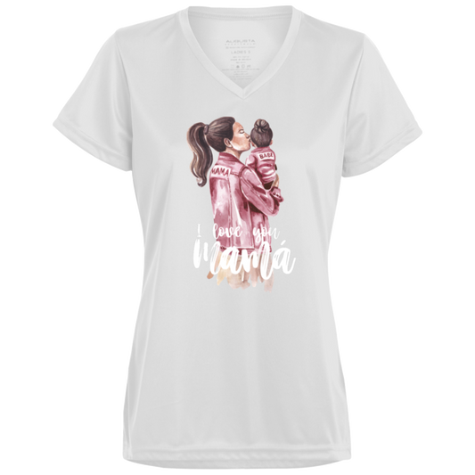 I LOVE YOU MOMMA Moisture-Wicking V-Neck Tee (Girl)