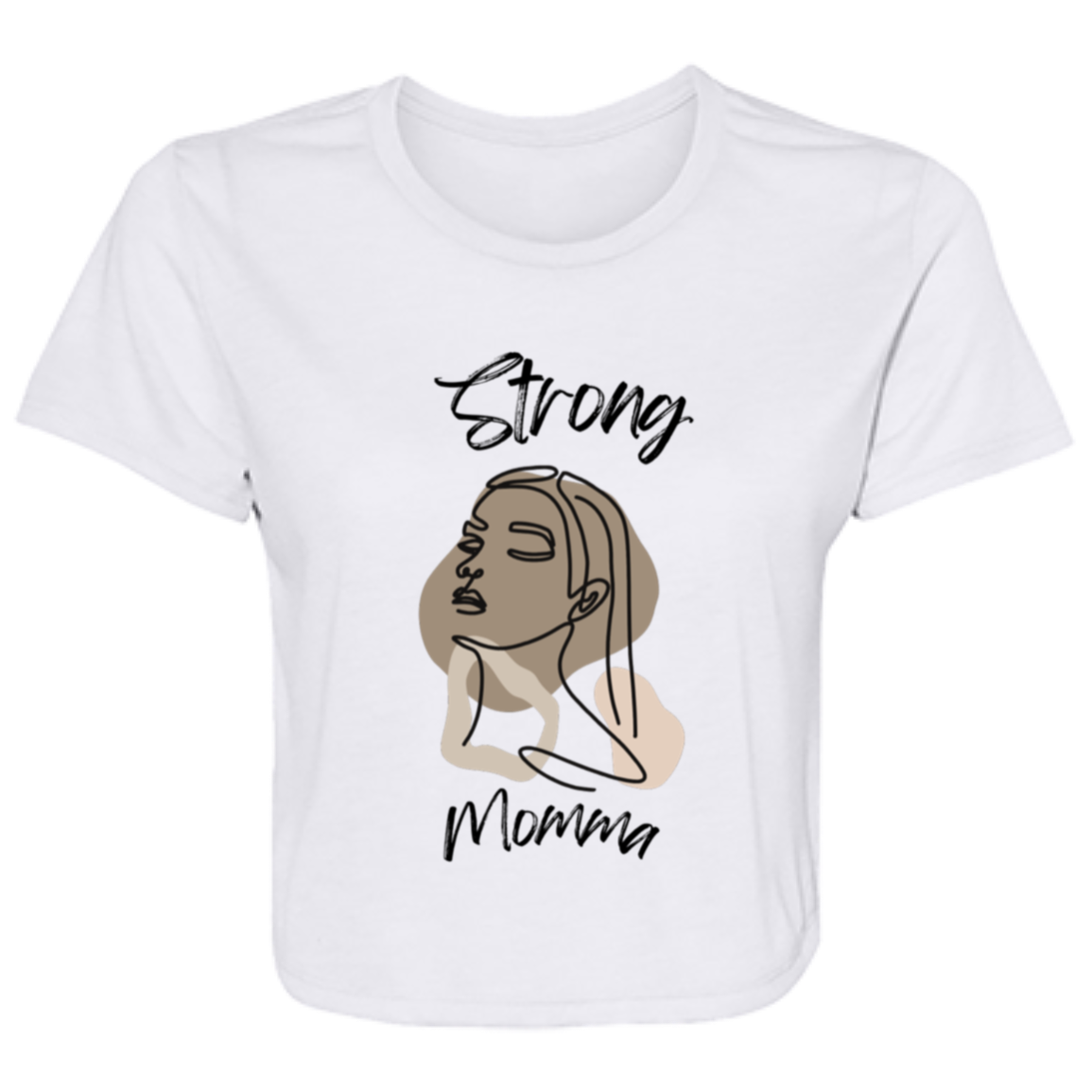 STRONG MOMMA Flowy Cropped Tee