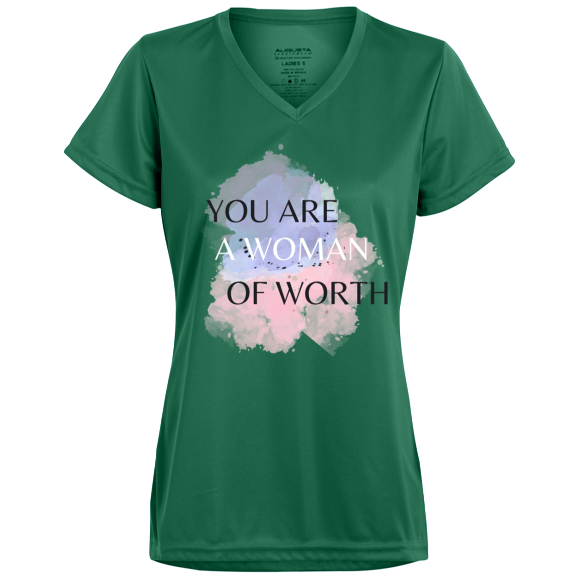 WOMAN OF WORTH Moisture-Wicking V-Neck Tee