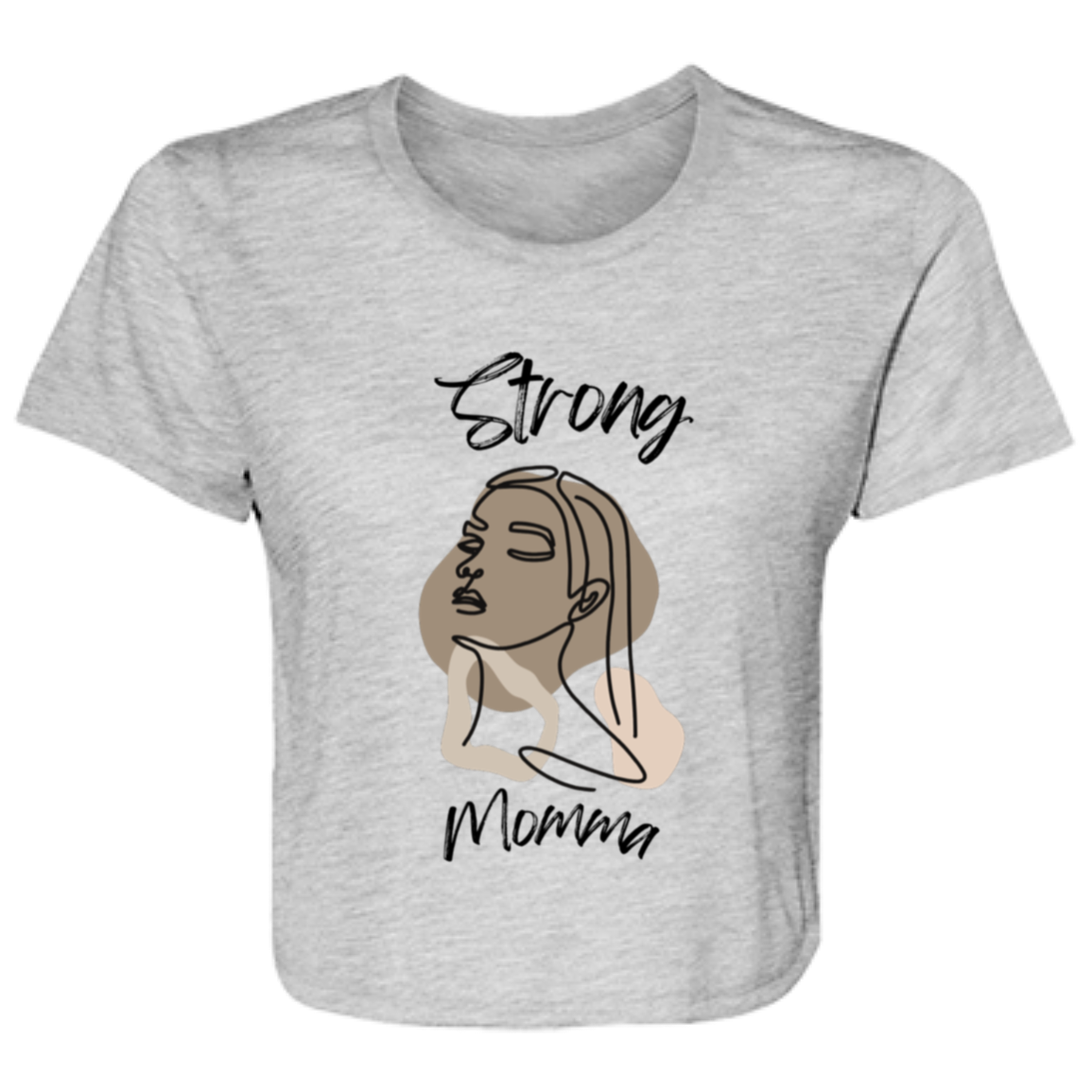 STRONG MOMMA Flowy Cropped Tee