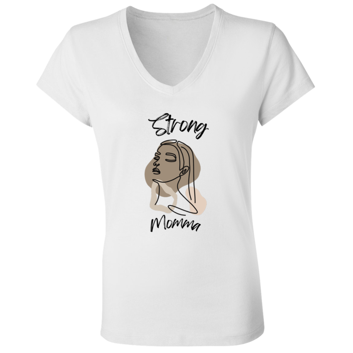 STRONG MOMMA Jersey V-Neck Tee Shirt