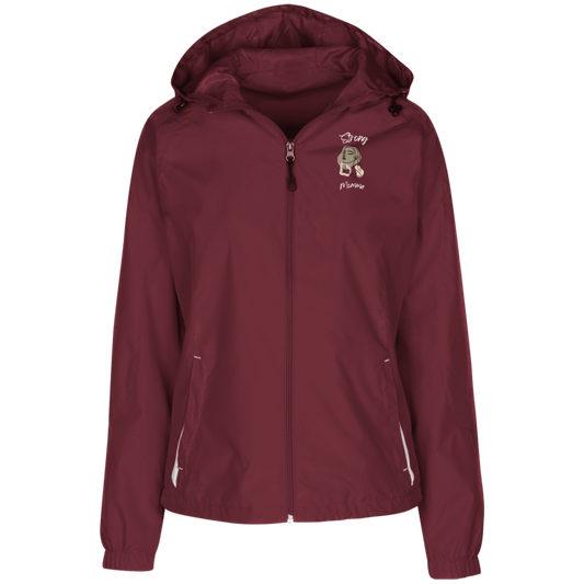 STRONG MOMMA Jersey-Lined Hooded Windbreaker