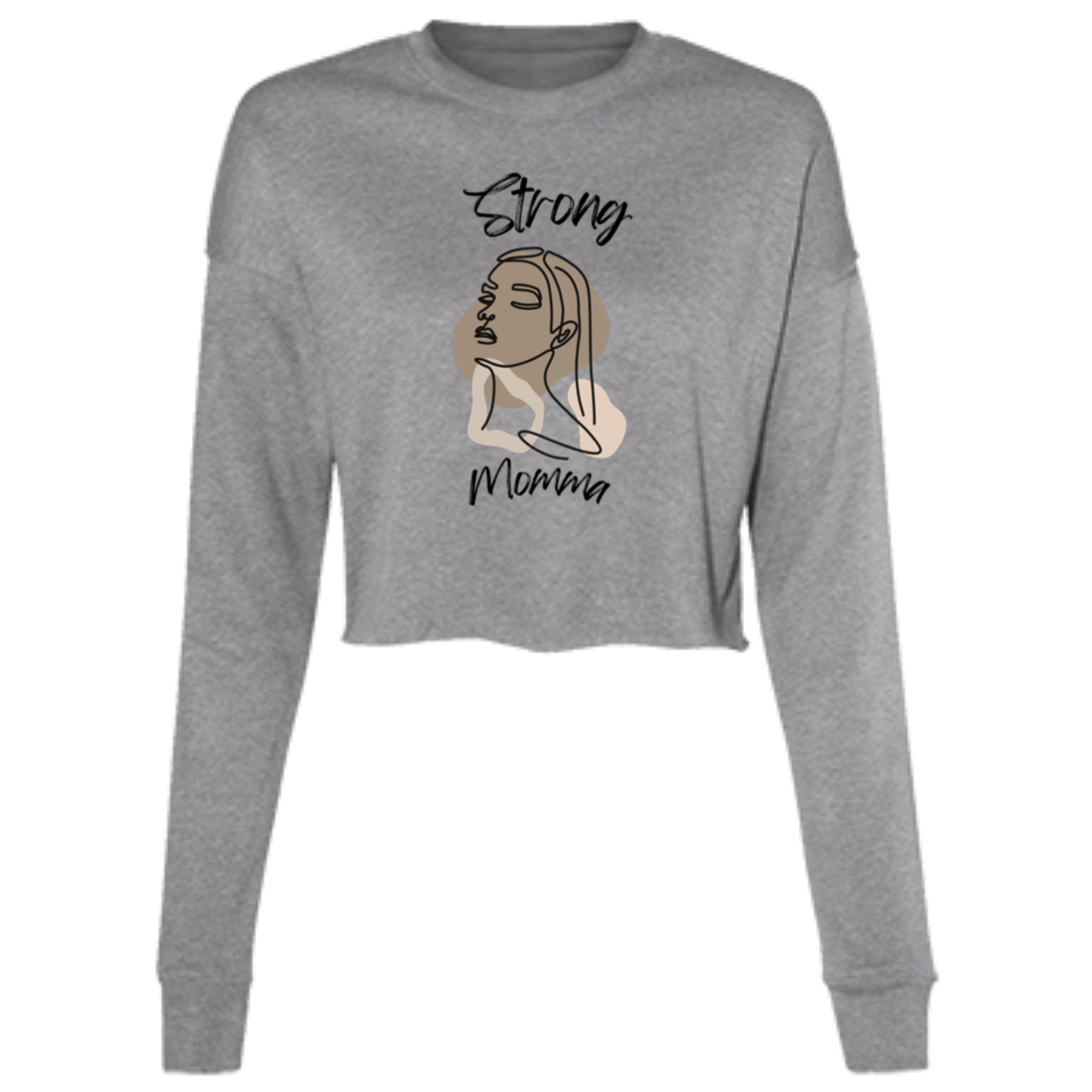 STRONG MOMMA  Cropped Fleece Crew