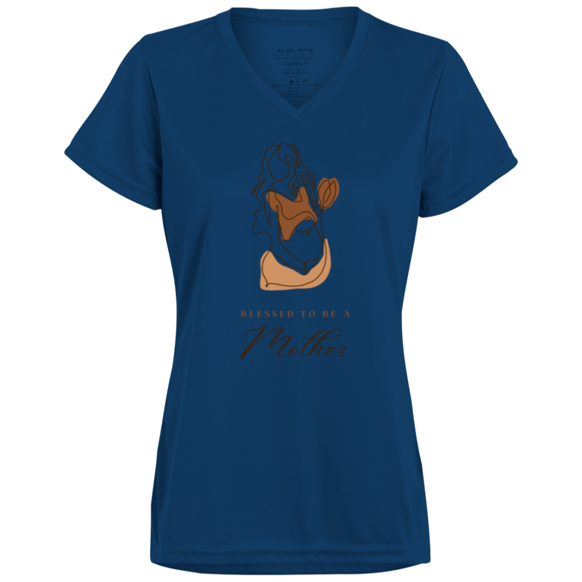 BLESSED TO BE A MOTHER Moisture-Wicking V-Neck Tee