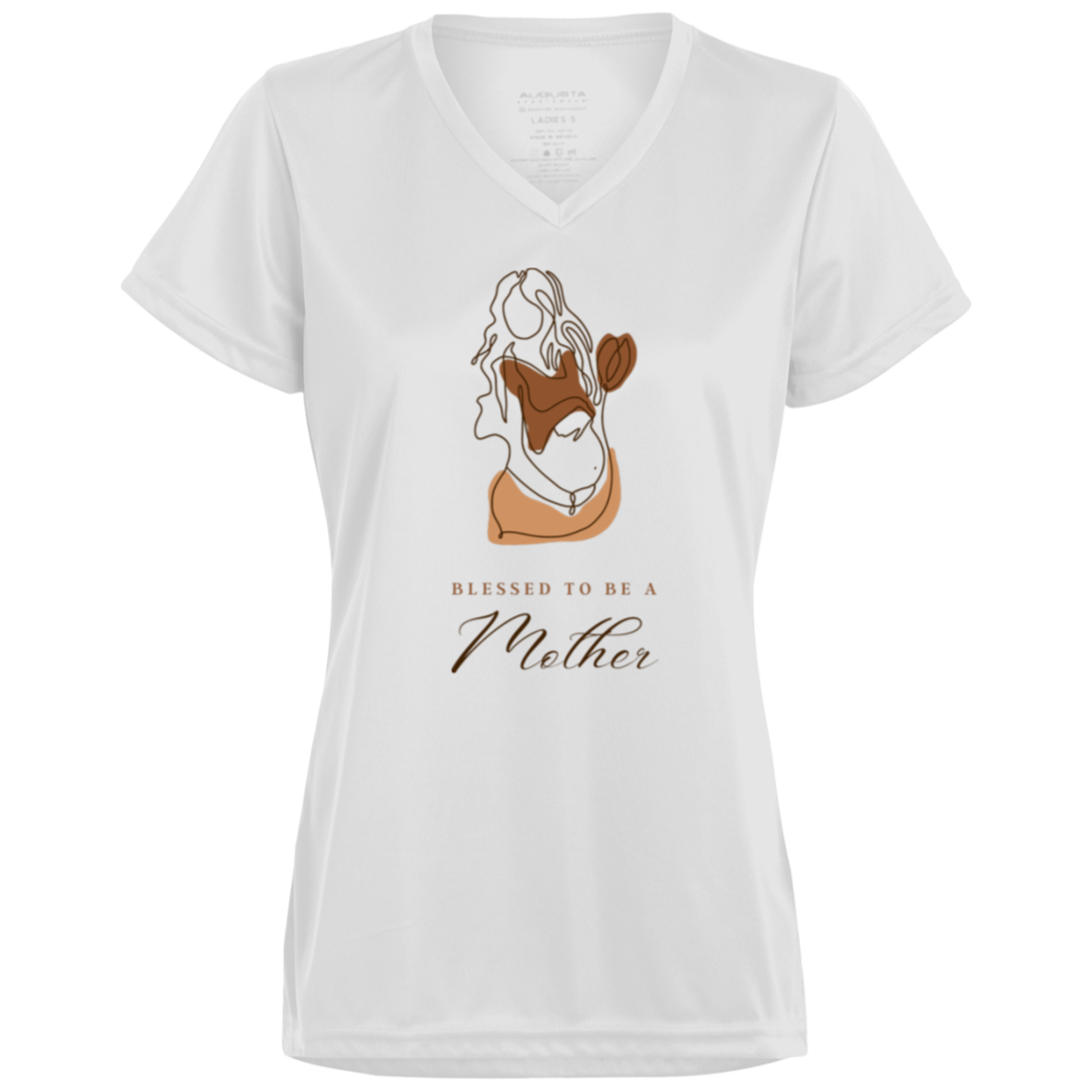 BLESSED TO BE A MOTHER Moisture-Wicking V-Neck Tee