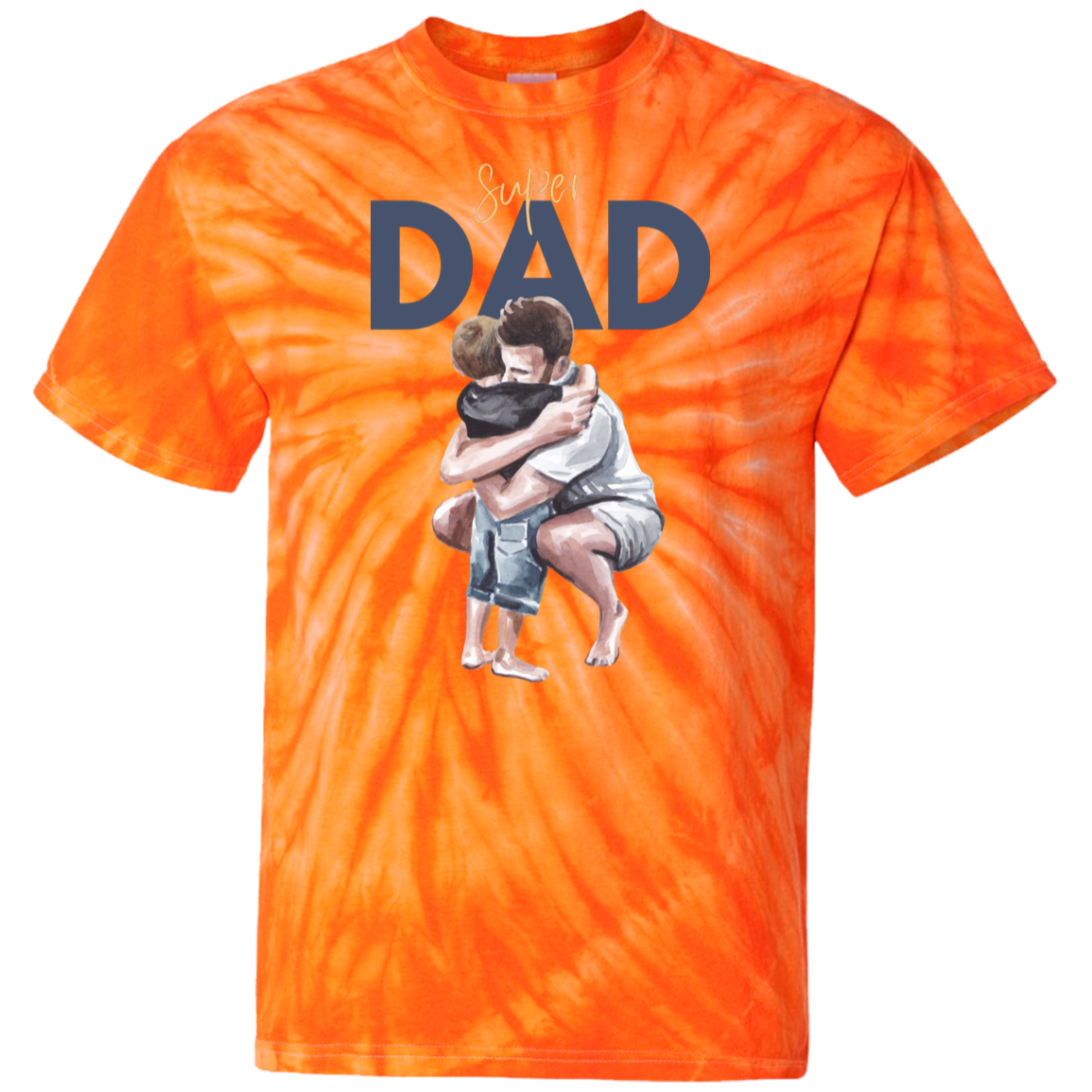 Super Dad Hugging 100% Cotton Tie Dye T-Shirt