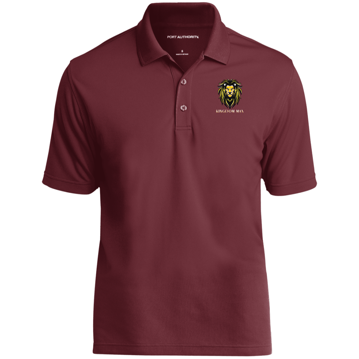 KINGDOM MAN Jersey Polo Shirt (White Logo Accent)