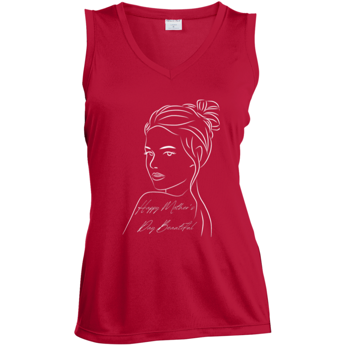 HAPPY MOTHER'S DAY BEAUTIFUL Sleeveless V-Neck Performance Tee