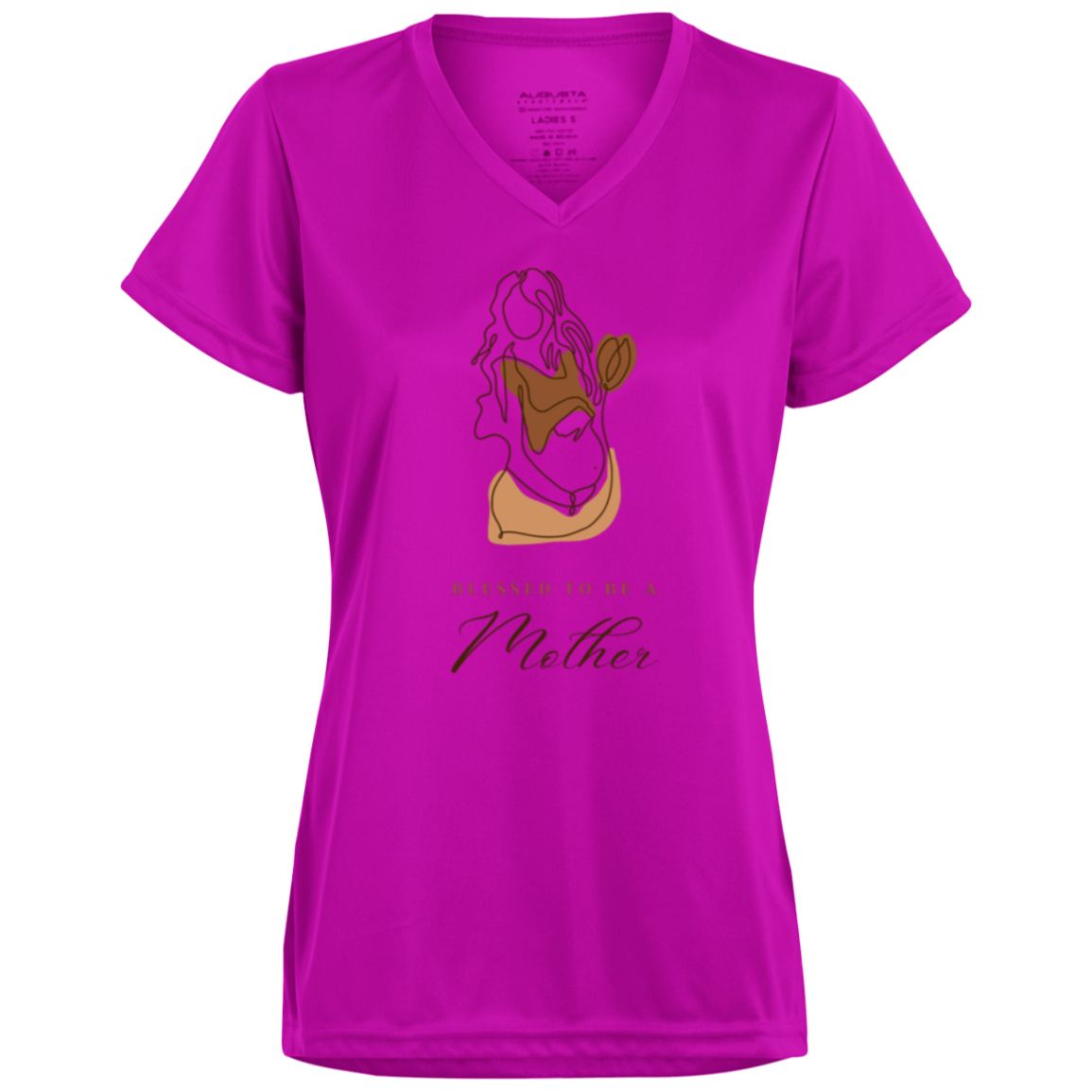 BLESSED TO BE A MOTHER Moisture-Wicking V-Neck Tee