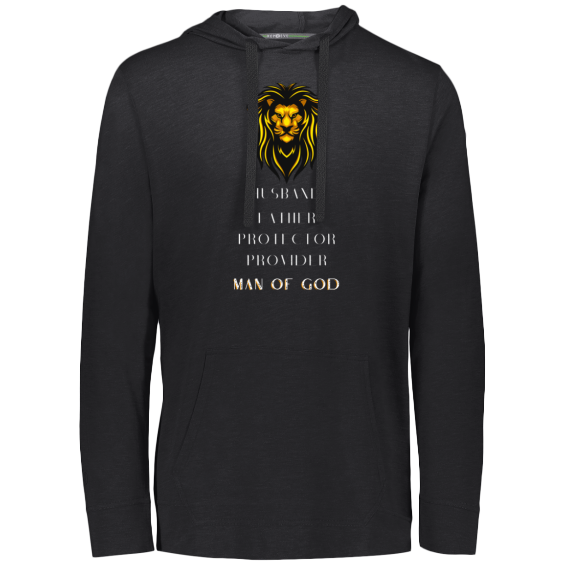 MAN OF GOD Eco Triblend T-Shirt Hoodie (White Wording)