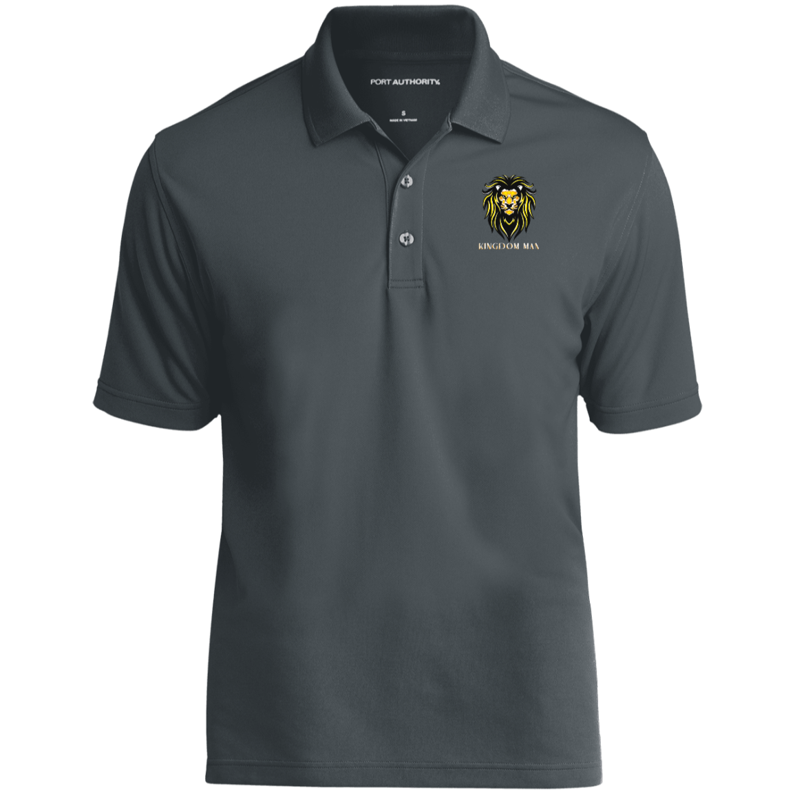 KINGDOM MAN Jersey Polo Shirt (White Logo Accent)