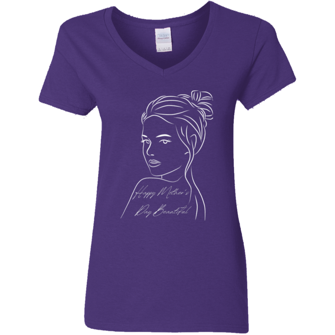HAPPY MOTHER'S DAY BEAUTIFUL 5.3 oz. V-Neck T-Shirt