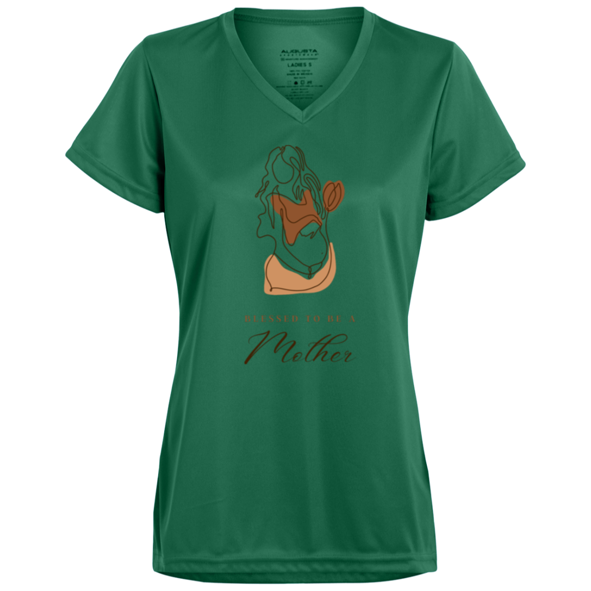 BLESSED TO BE A MOTHER Moisture-Wicking V-Neck Tee