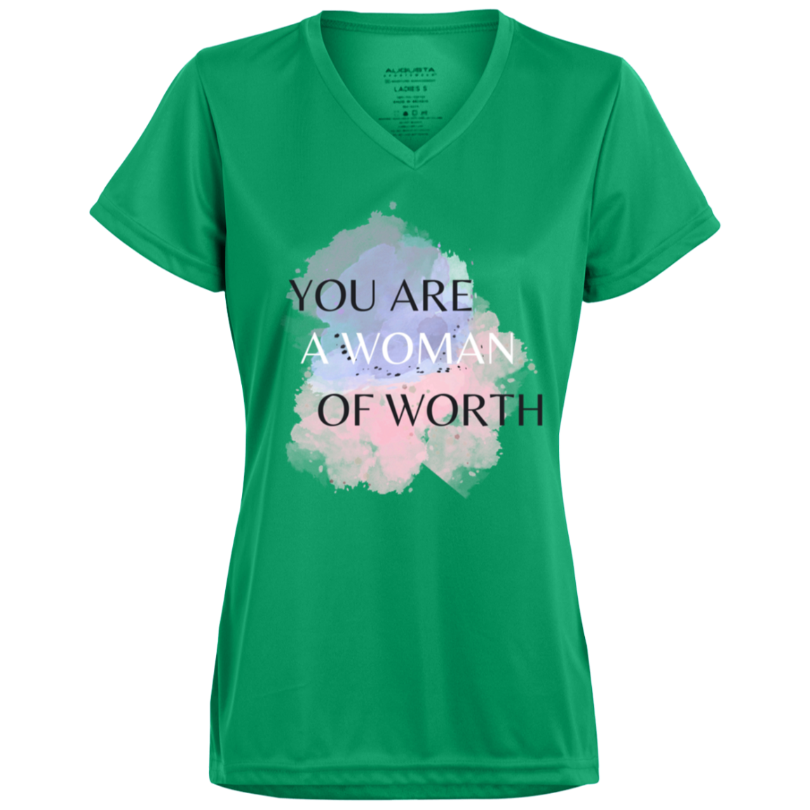 WOMAN OF WORTH Moisture-Wicking V-Neck Tee