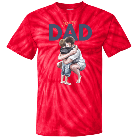 Super Dad Hugging 100% Cotton Tie Dye T-Shirt