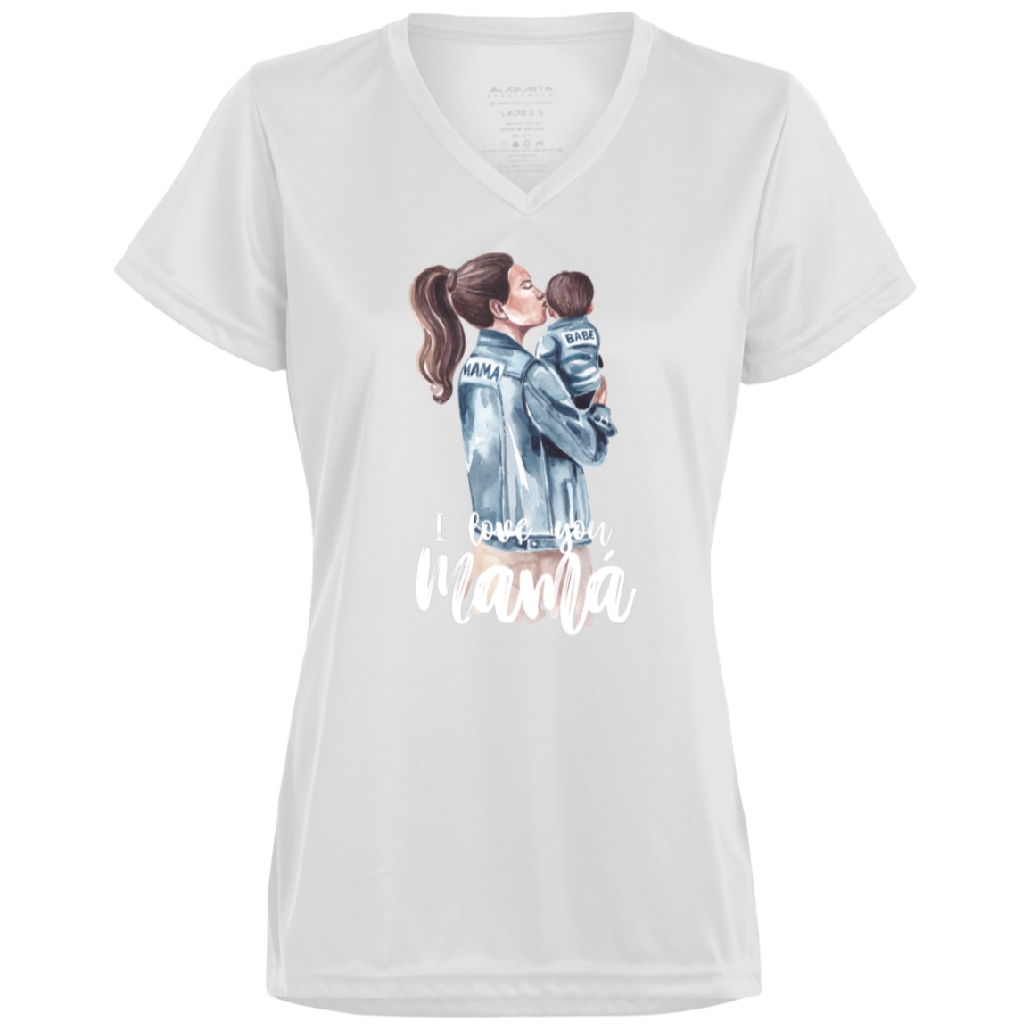 I LOVE YOU MOMMA Moisture-Wicking V-Neck Tee (Boy)