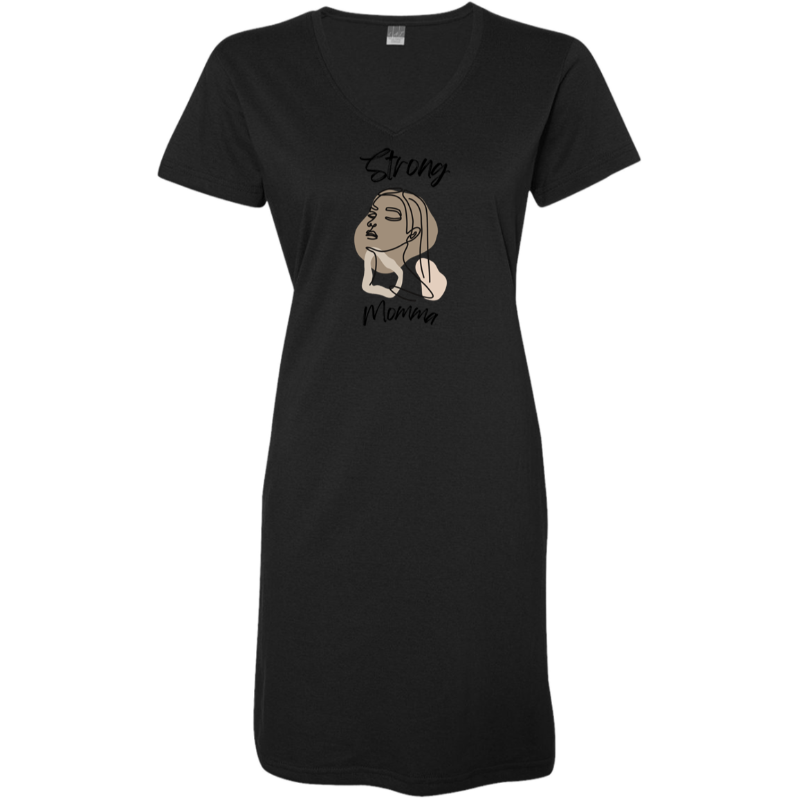 STRONG MOMMA V-Neck Fine Jersey Cover-Up