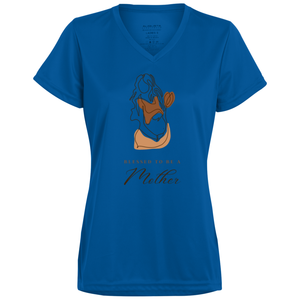 BLESSED TO BE A MOTHER Moisture-Wicking V-Neck Tee