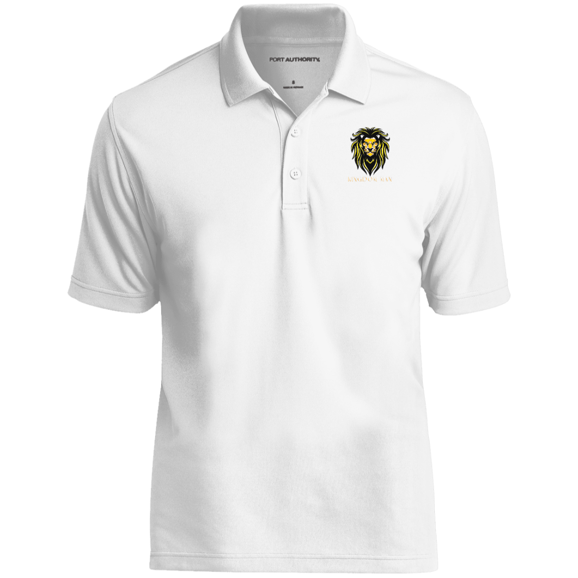KINGDOM MAN Jersey Polo Shirt (White Logo Accent)