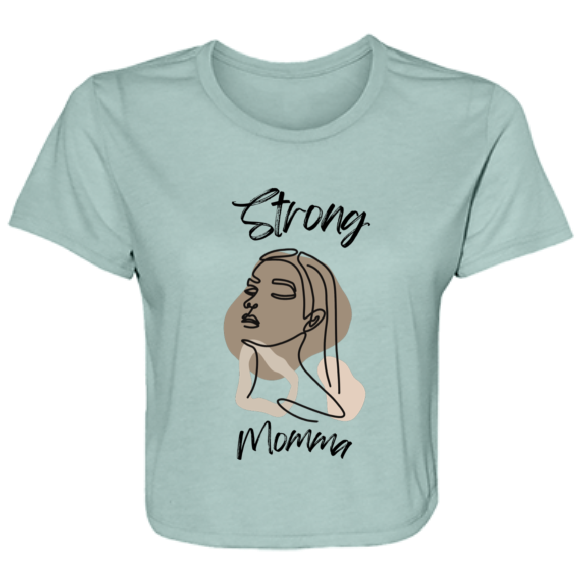 STRONG MOMMA Flowy Cropped Tee