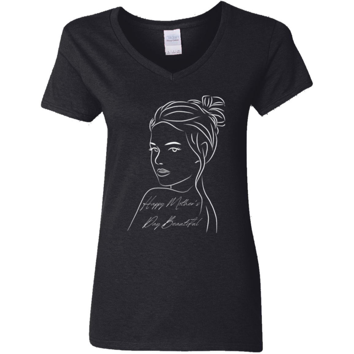 HAPPY MOTHER'S DAY BEAUTIFUL 5.3 oz. V-Neck T-Shirt