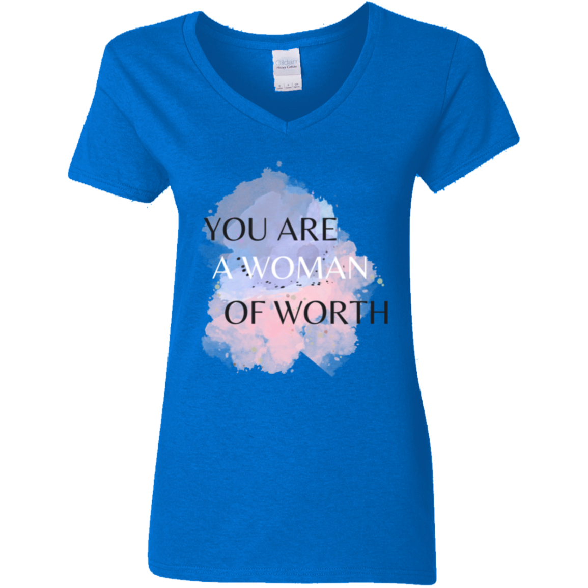 WOMAN OF WORTH 5.3 oz. V-Neck T-Shirt