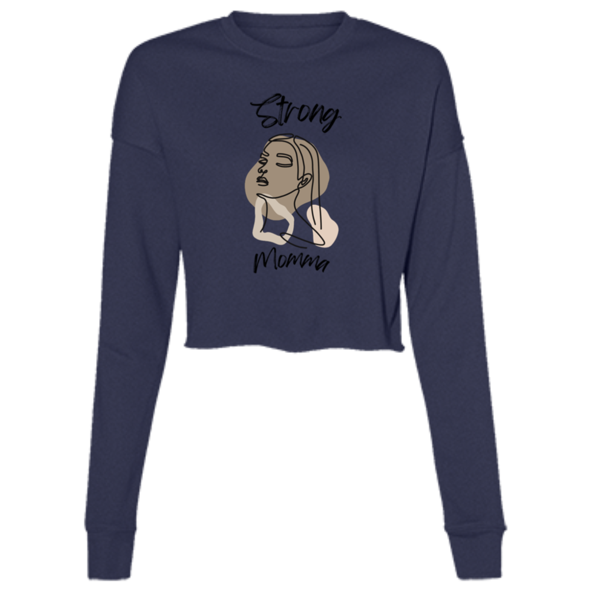STRONG MOMMA  Cropped Fleece Crew