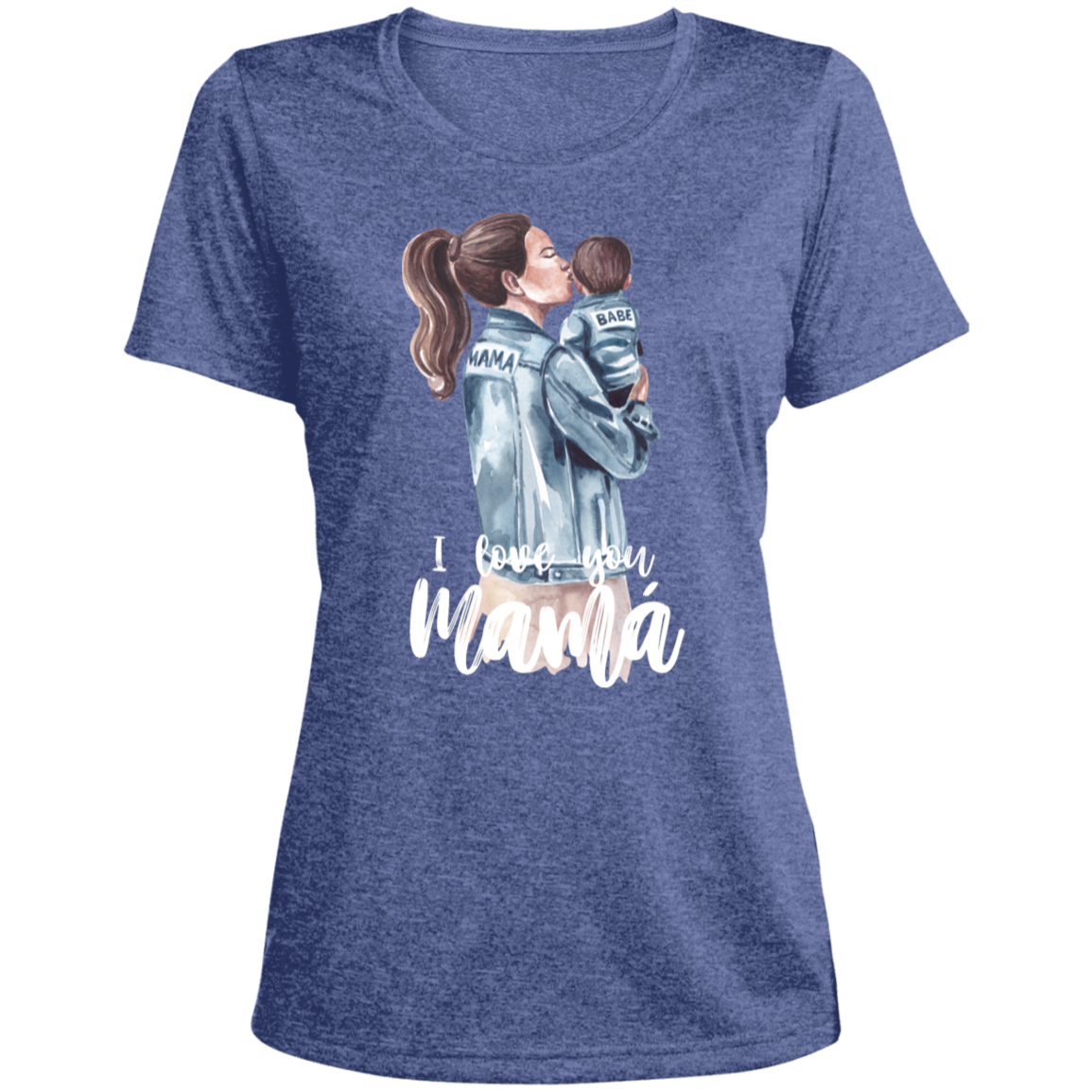 I LOVE YOU MOMMA Heather Scoop Neck Performance Tee (Boy)