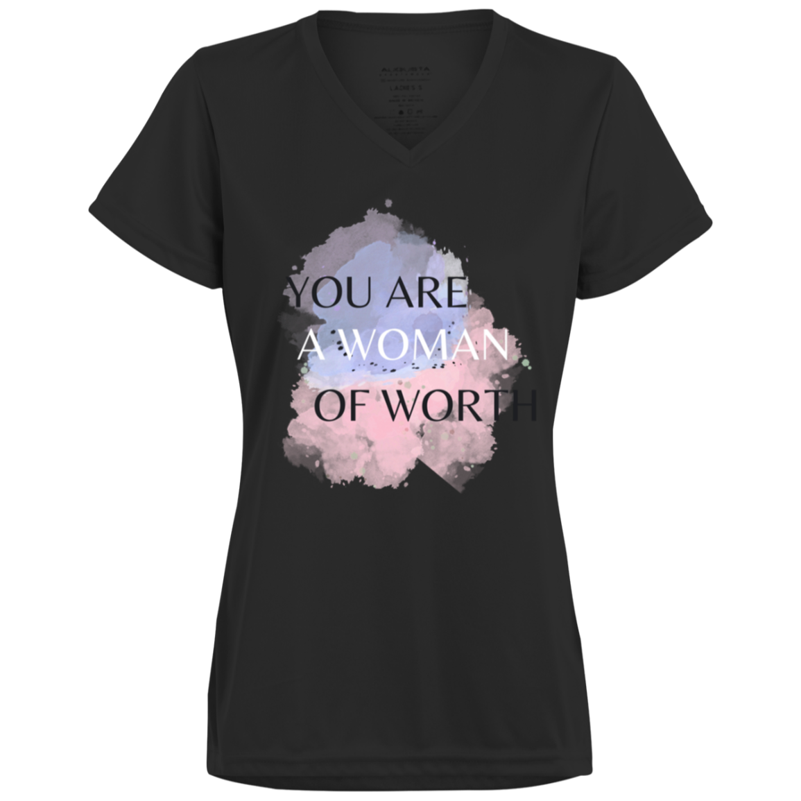 WOMAN OF WORTH Moisture-Wicking V-Neck Tee
