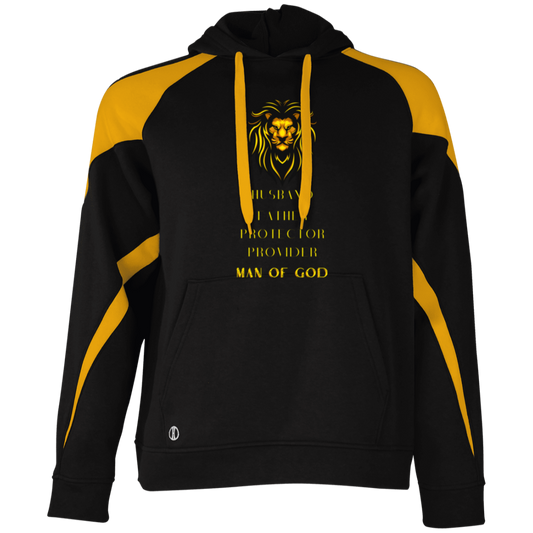 MAN OF GOD Athletic Color Block Fleece Hoodie