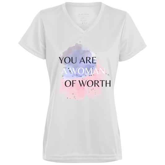 WOMAN OF WORTH Moisture-Wicking V-Neck Tee