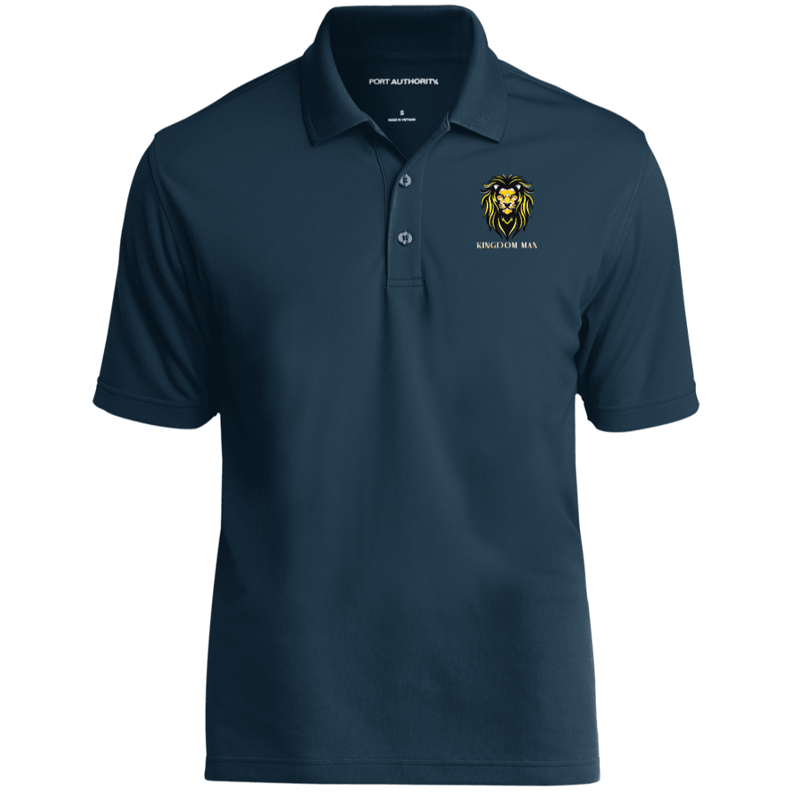 KINGDOM MAN Jersey Polo Shirt (White Logo Accent)