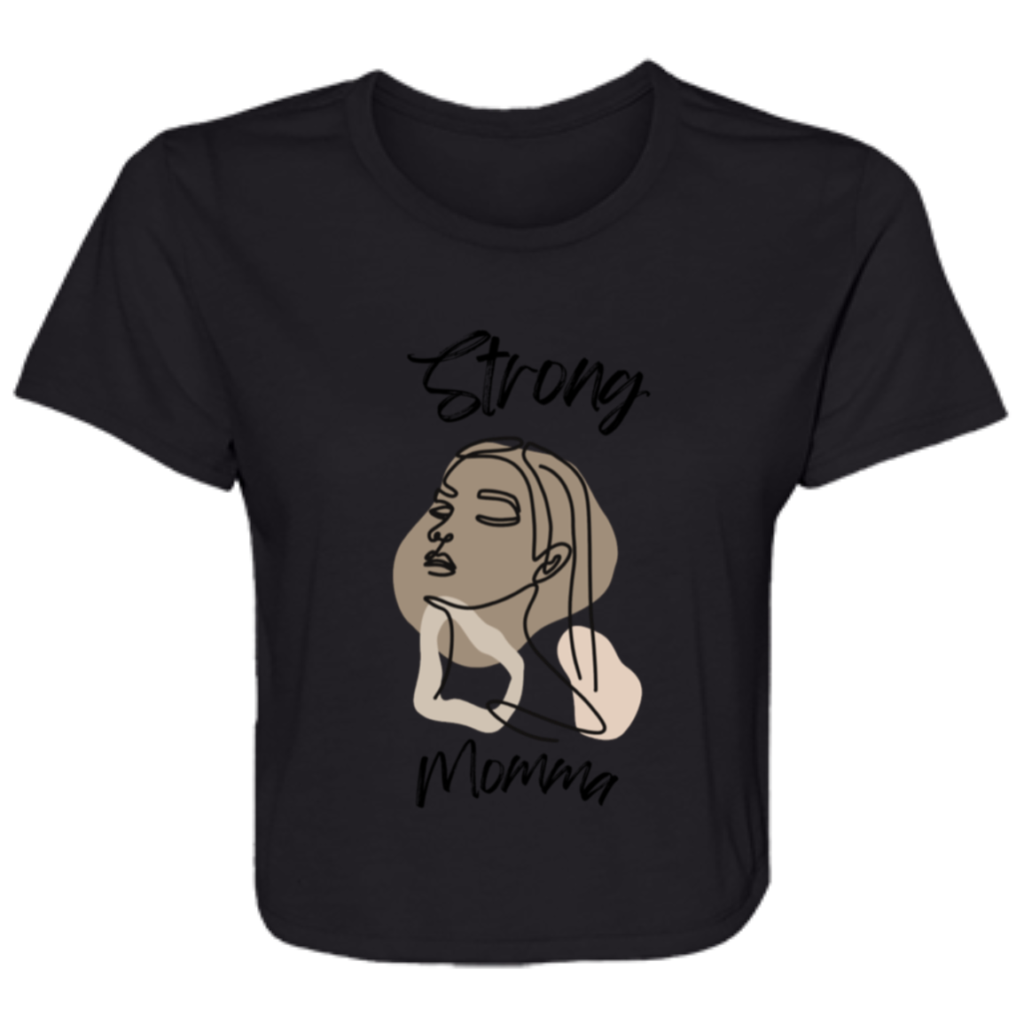 STRONG MOMMA Flowy Cropped Tee