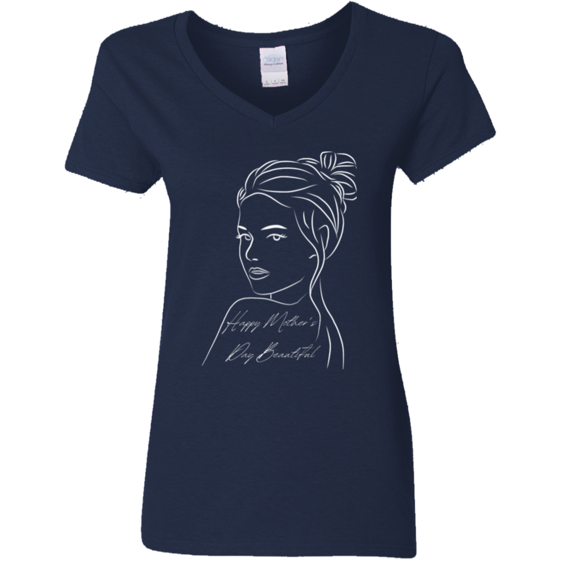 HAPPY MOTHER'S DAY BEAUTIFUL 5.3 oz. V-Neck T-Shirt