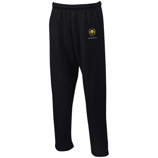 KIngdom Man GoldWhite 974MP Open Bottom Sweatpants with Pockets